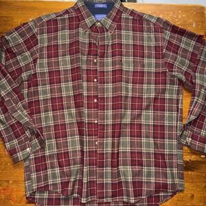 Pendleton Men's Flannel Shirt XL 100% Pure Virgin Wool Plaid Christmas